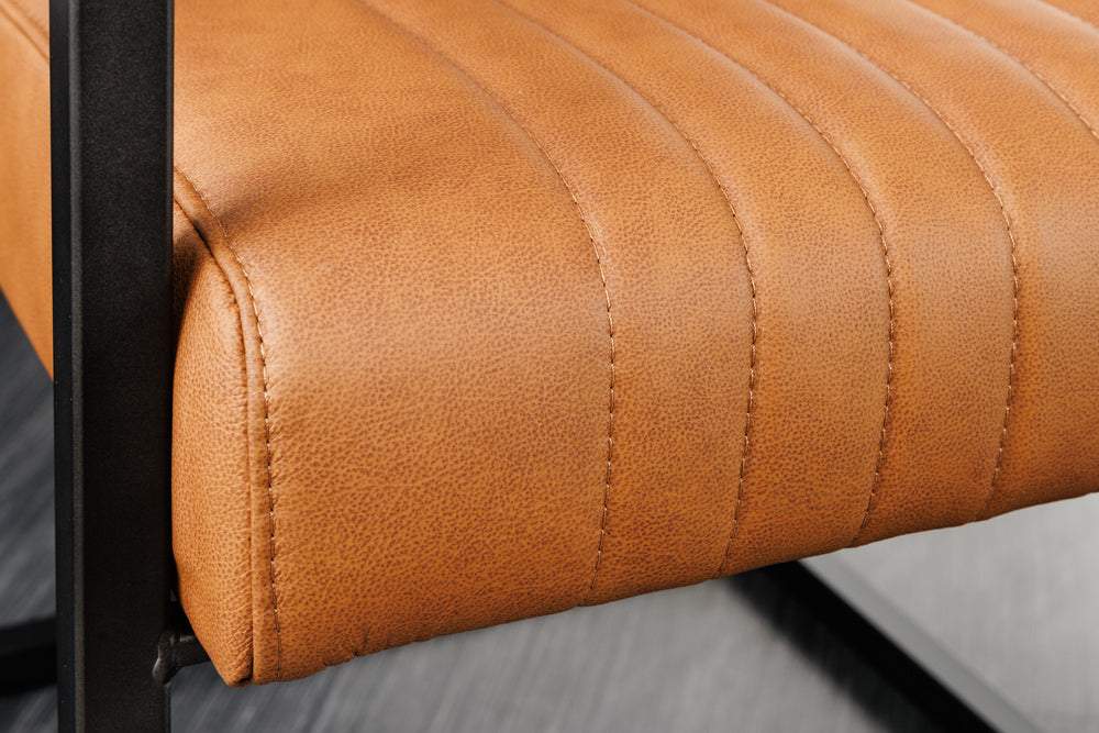 BIG ASTON barna bőr szék