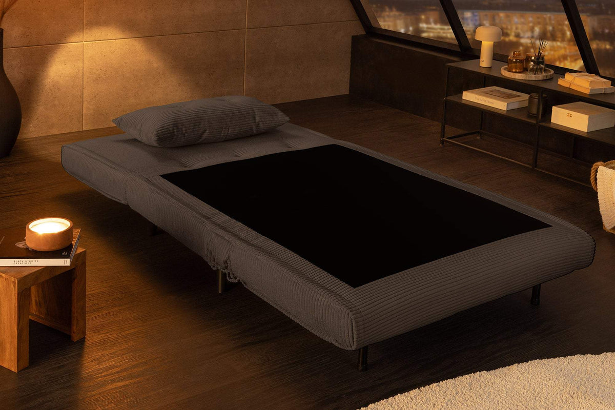 SMART MULTIFUNCTION szürke kordbársony fotelágy 100 cm