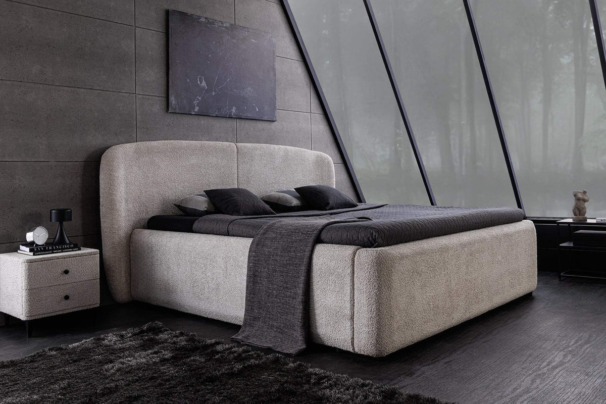 ART DECO szürkésbarna buklé ágy 180x200 cm