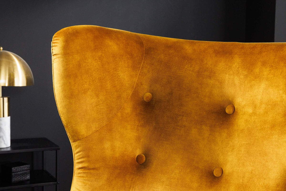 DON sárga buklé fotel