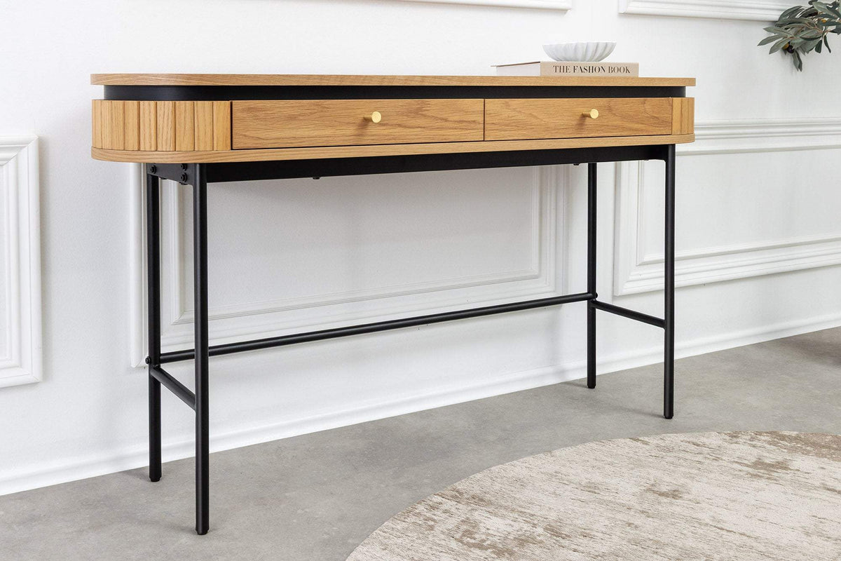 ATELIER barna tölgyfa furnér konzolasztal 120 cm