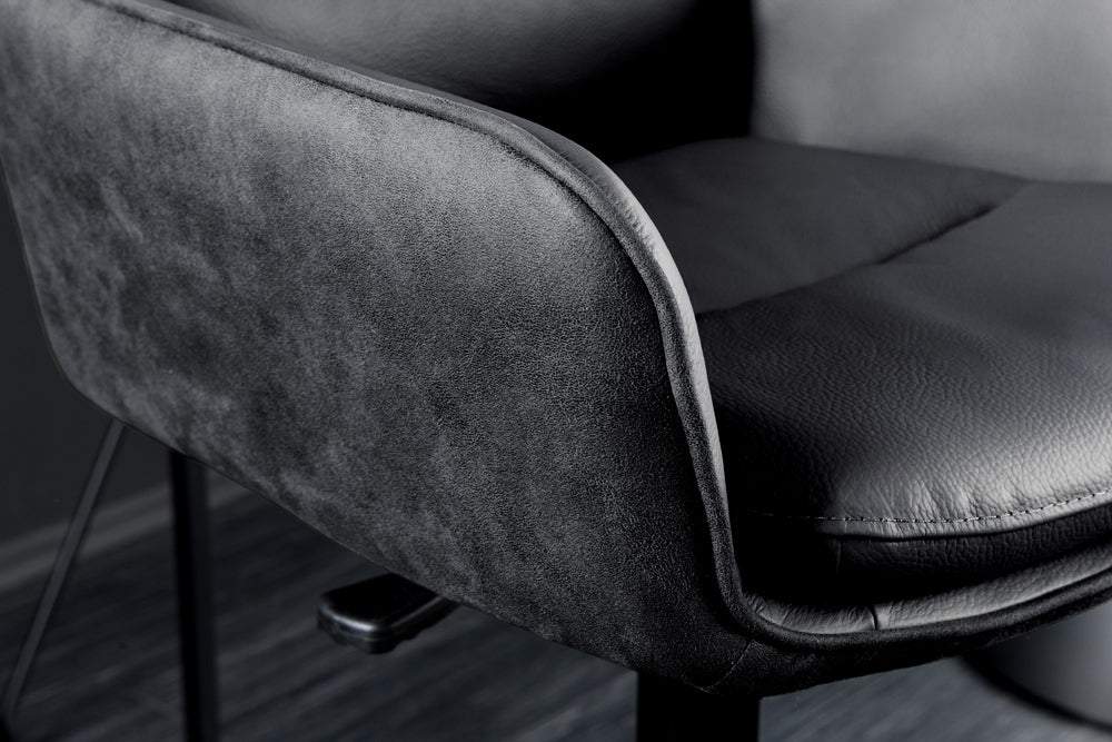 BIG GEORGE fekete bőr bárszék