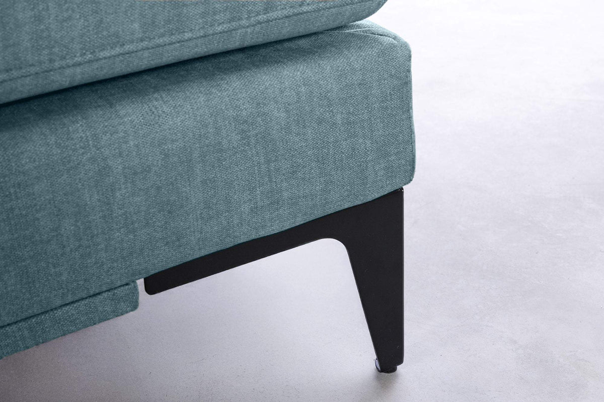 SIGNUM XL kék bársony sarokkanapé