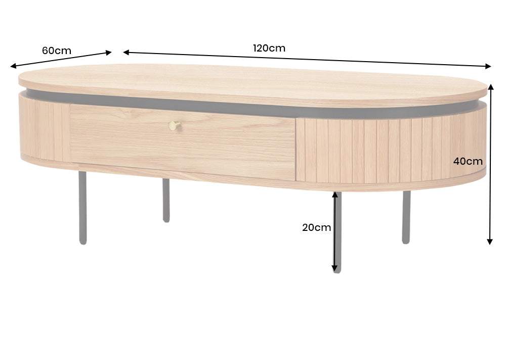 ATELIER barna tölgyfa furnér dohányzóasztal 120 cm