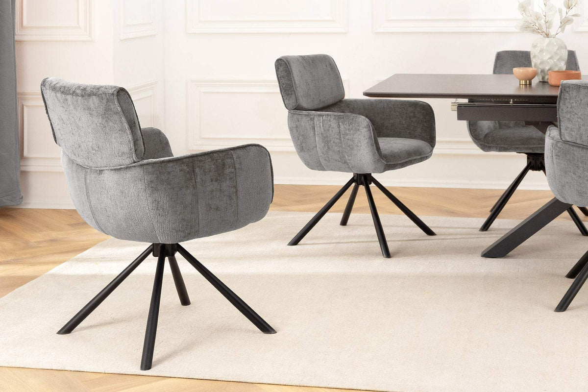 UNIQUE szürke polyester zsenília forgószék