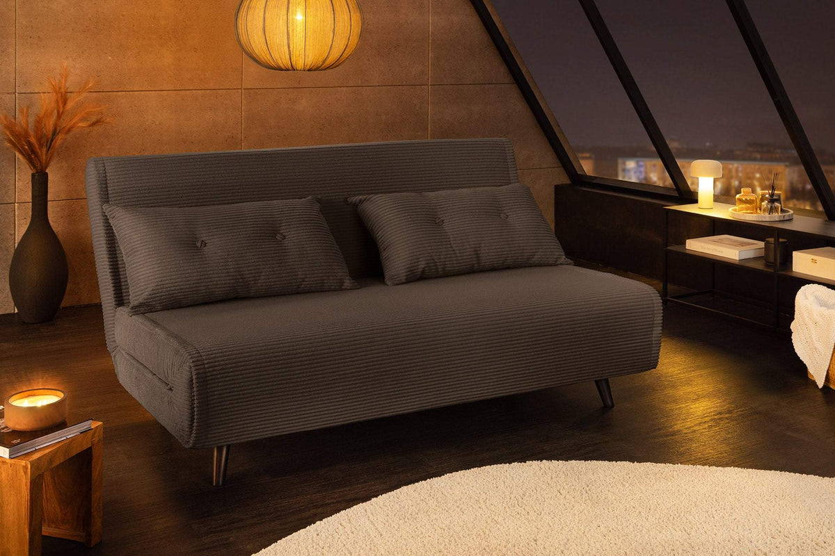 SMART MULTIFUNCTION szürke kordbársony fotelágy 140 cm