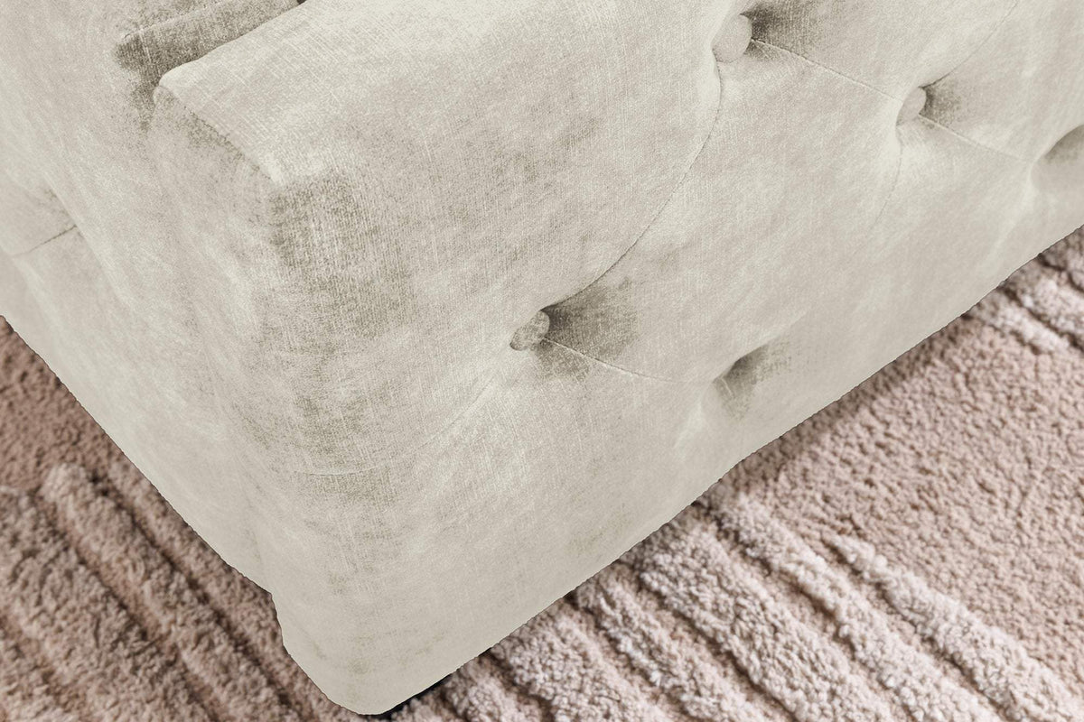 PARIS CHESTERFIELD bézs bársony ágy 180x200 cm