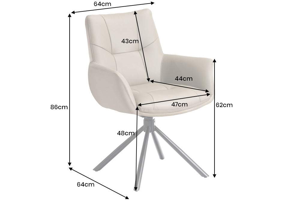 SIGNATURE taupe bőr forgószék