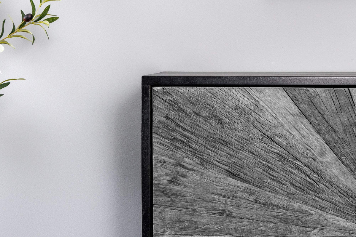 BARRACUDA szürke mangófa tikfa tálalószekrény