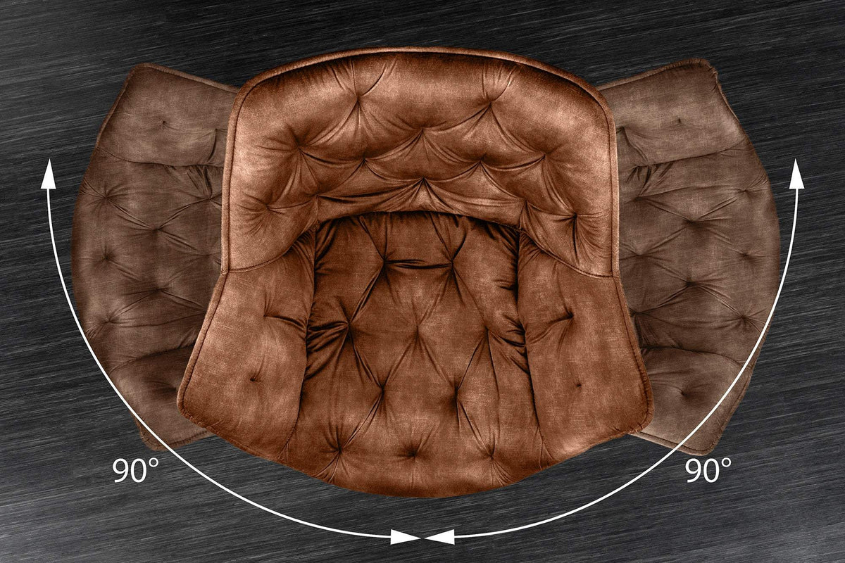 THE DUTCH COMFORT barna bársony forgószék