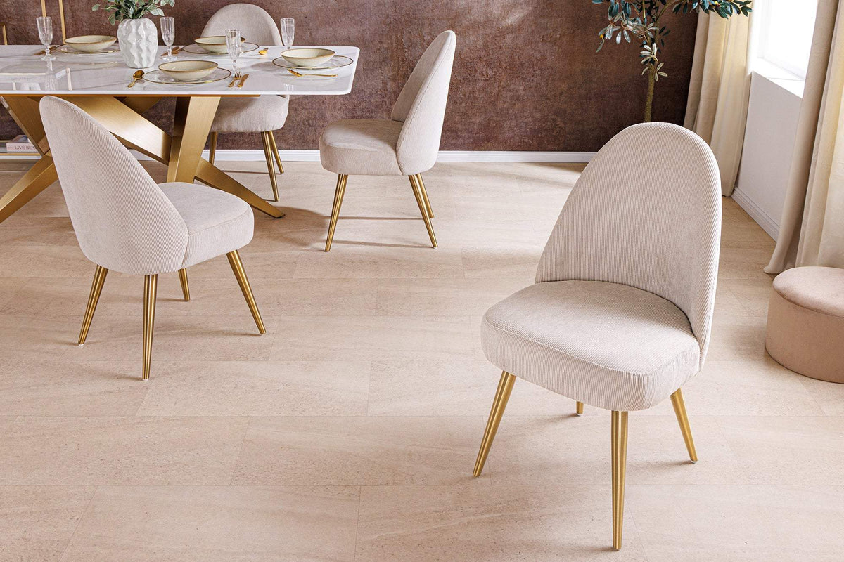 MIA CASA bézs kordbársony szék