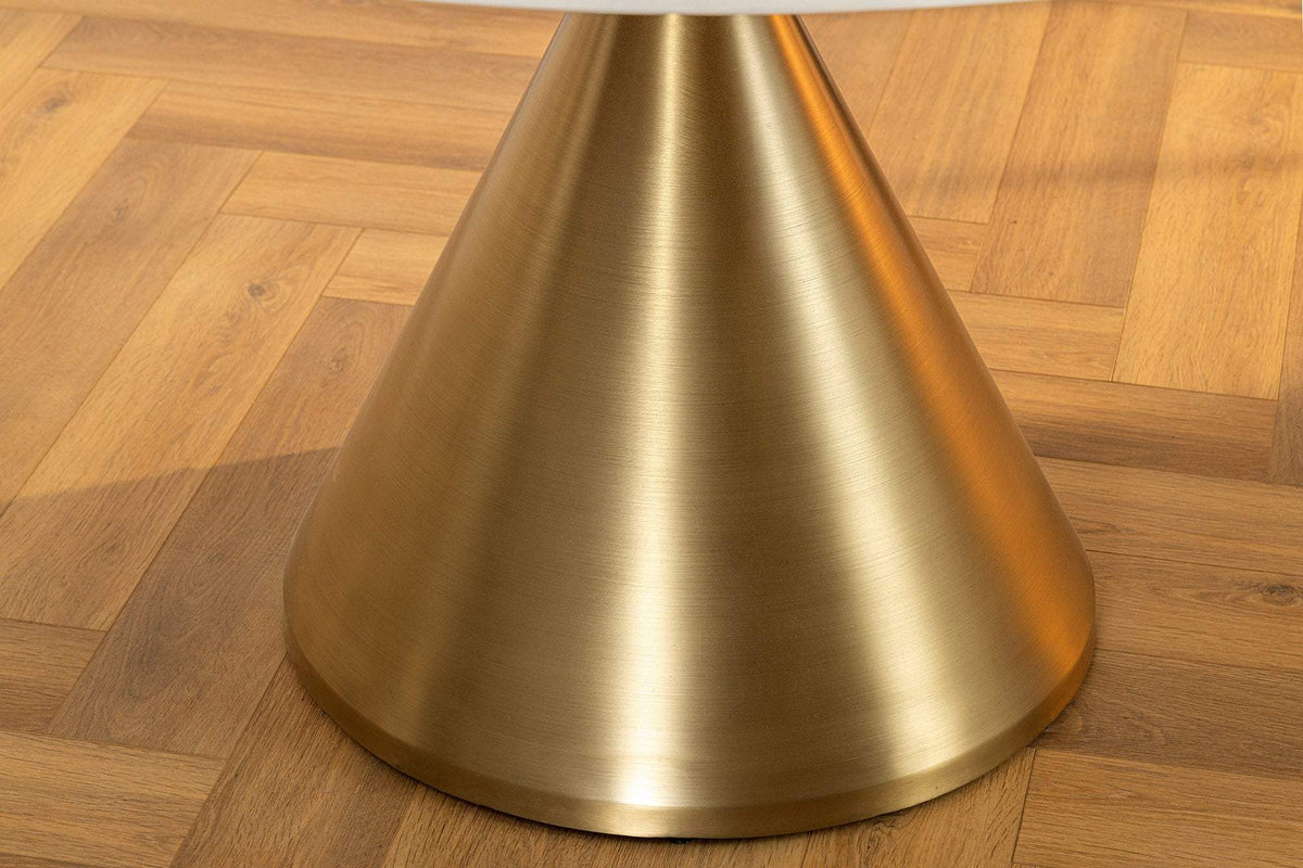 ELEGANCIA fehér műmárvány étkezőasztal 130 cm