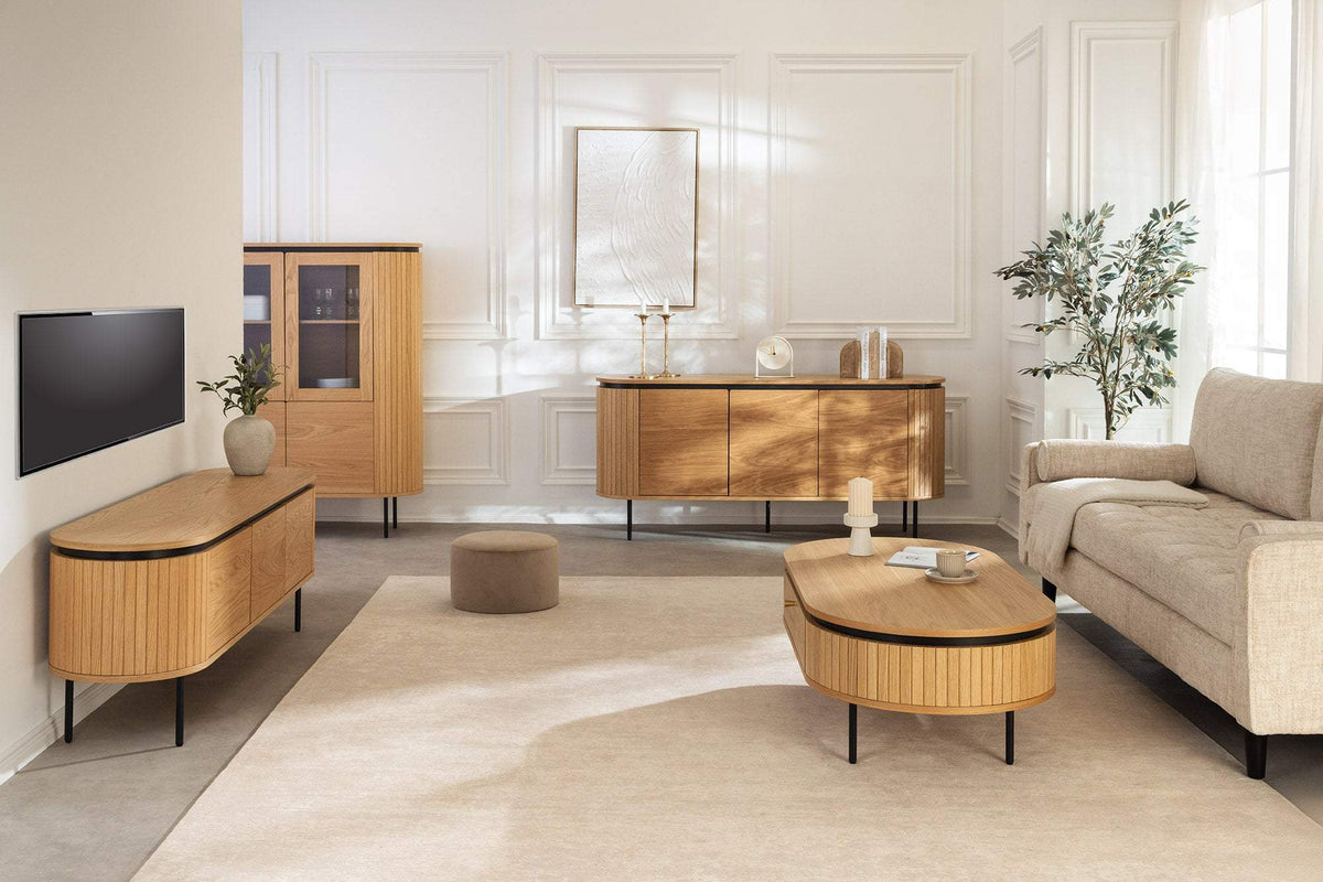 ATELIER barna tölgyfa furnér komód 160 cm