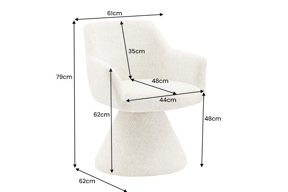 AMBIENTO szürke polyester zsenília forgószék