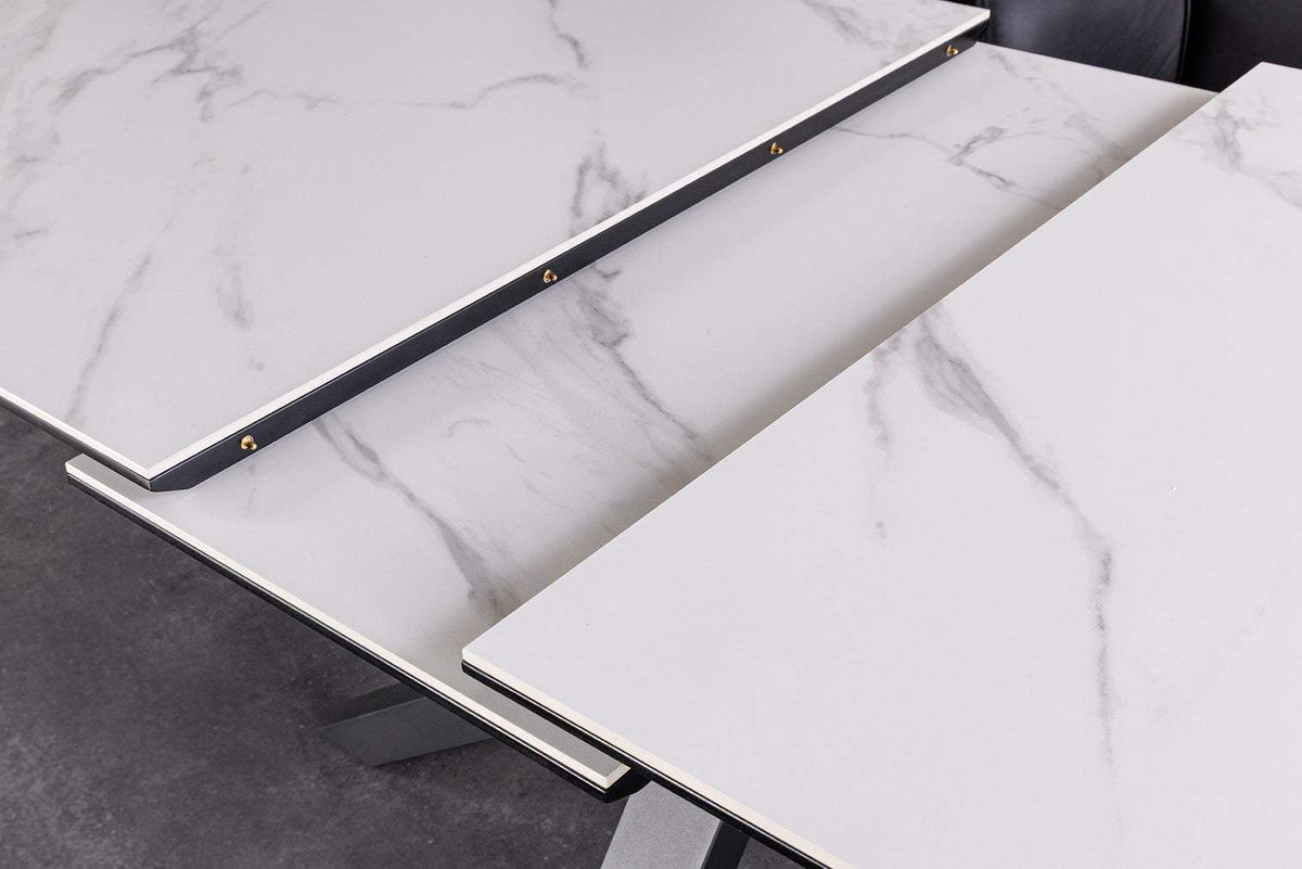 ETERNITY fehér kerámia étkezőasztal 160-200 cm