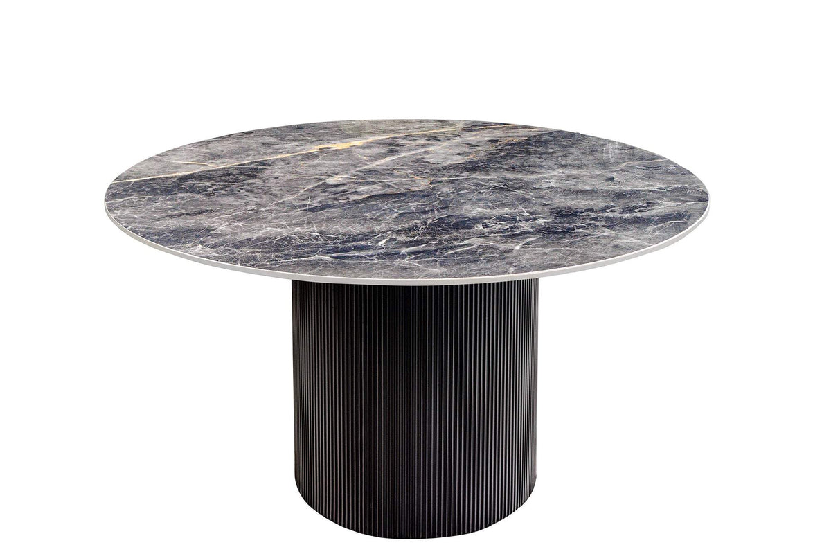UNIQUE szürke kerámia kerek étkezőasztal 120 cm