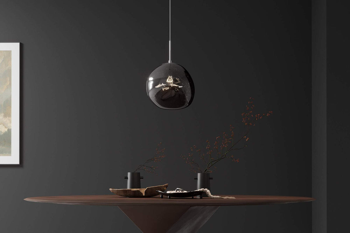 LIQUID DIAMOND fekete üveg függőlámpa 35 cm