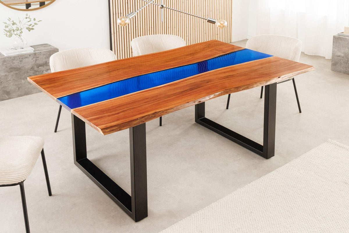 LIQUID kék akácfa étkezőasztal 160 cm