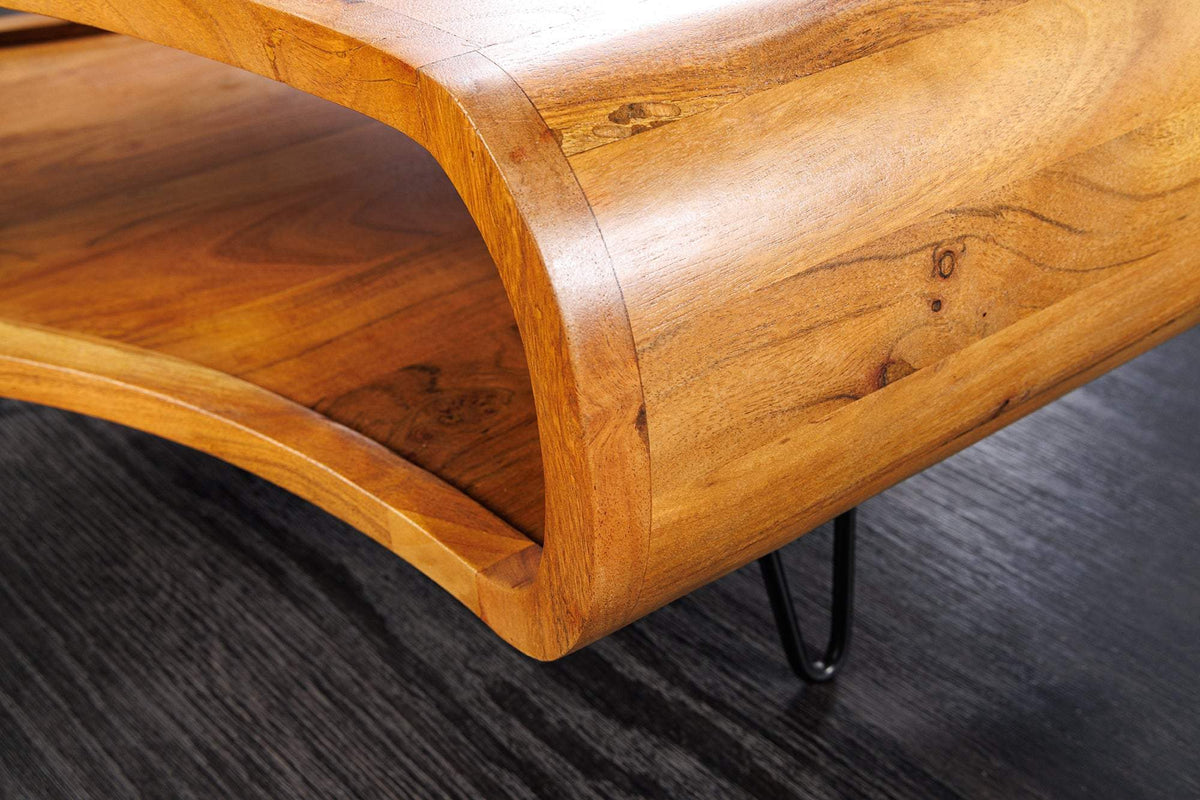 ORGANIC LIVING barna akácfa dohányzóasztal 90 cm