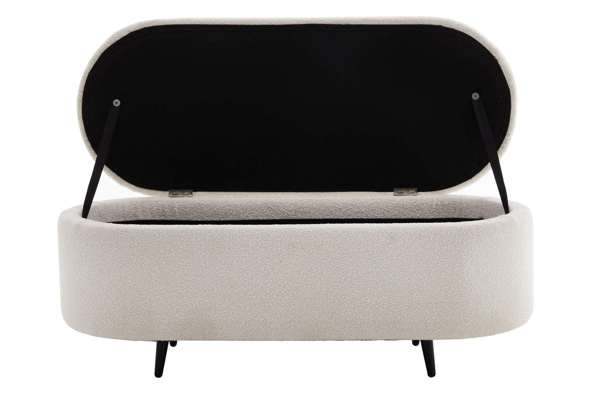 VOQUE fehér és fekete buklé ülőpad