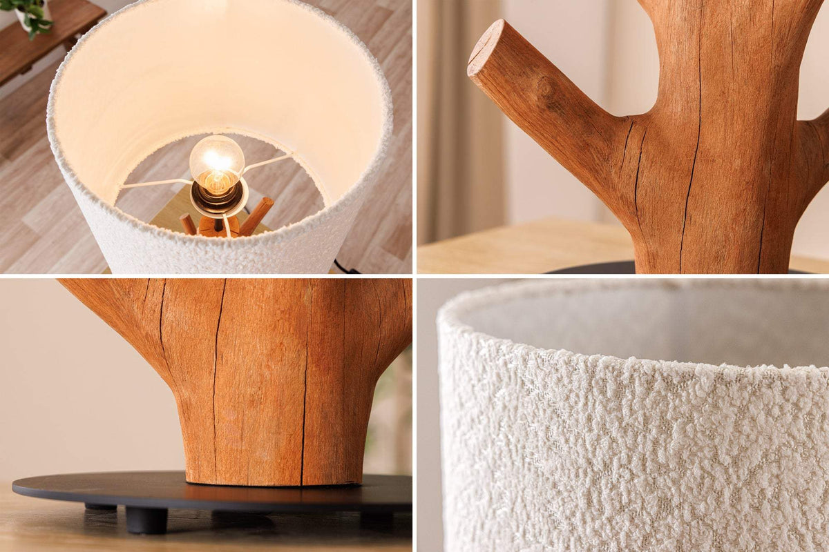 JEWELRY barna fa asztali lámpa