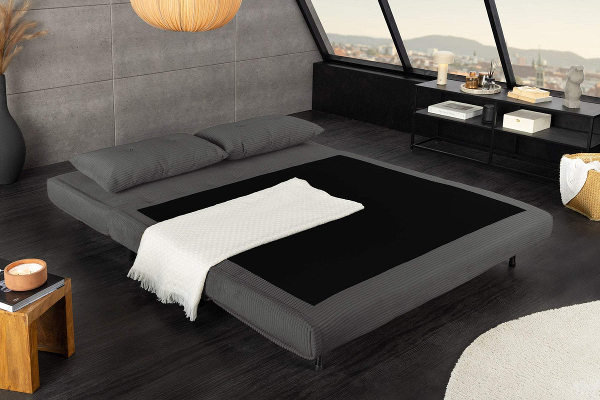 SMART MULTIFUNCTION szürke kordbársony fotelágy 140 cm