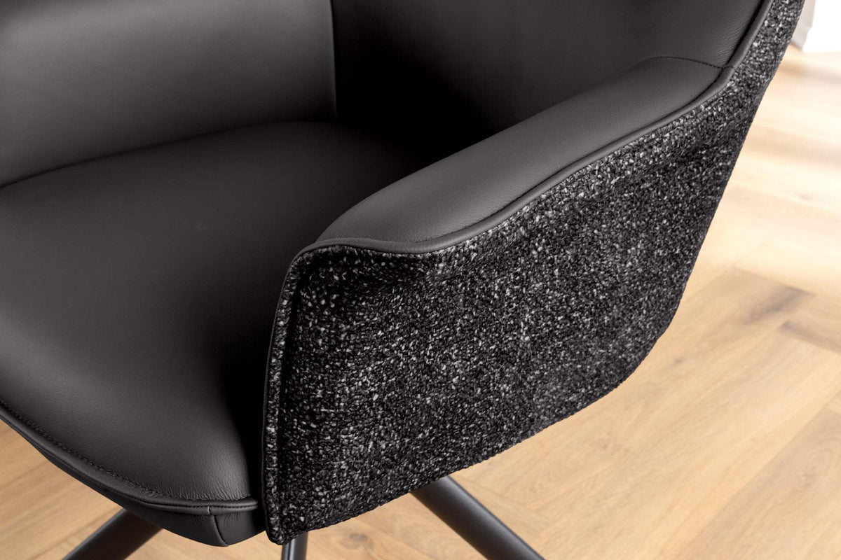 LE GRAND fekete bőr forgószék