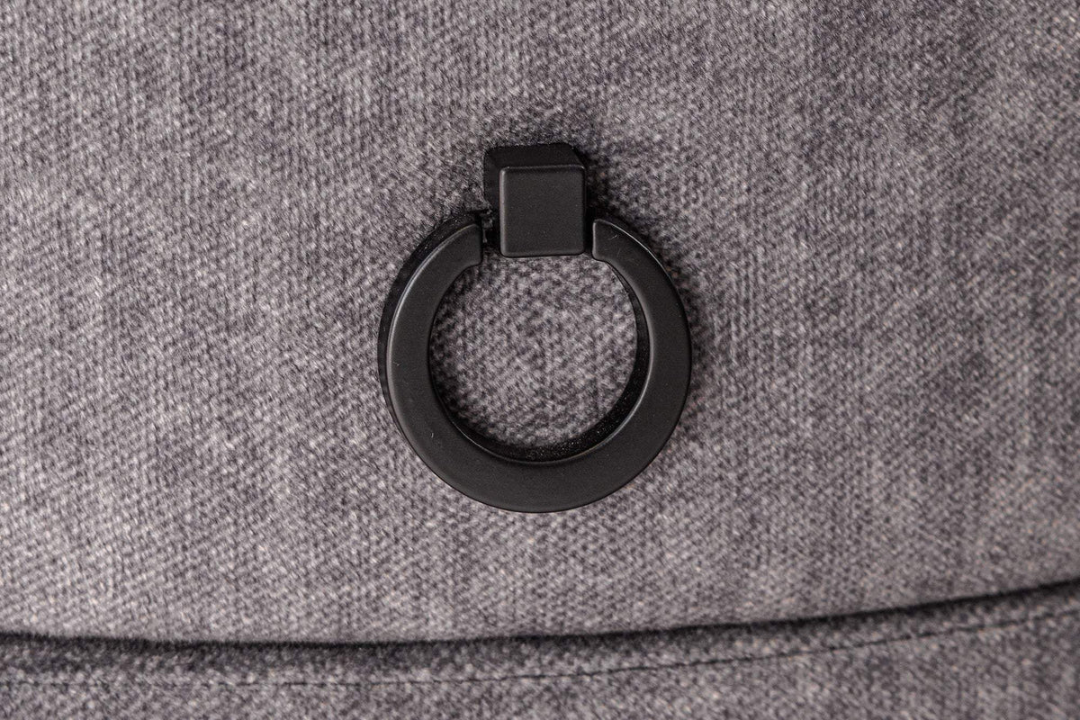 SIGNUM LED szürke bársony ovális éjjeliszekrény