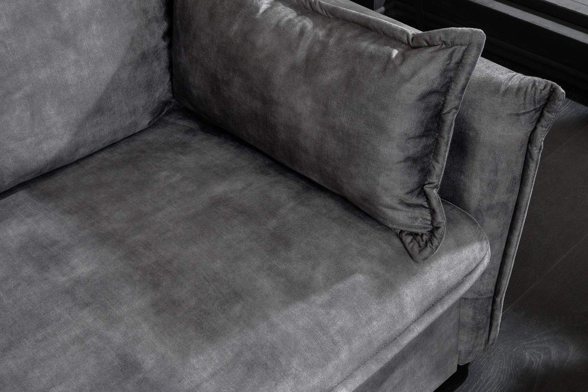 APARTMENT szürke bársony kanapéágy