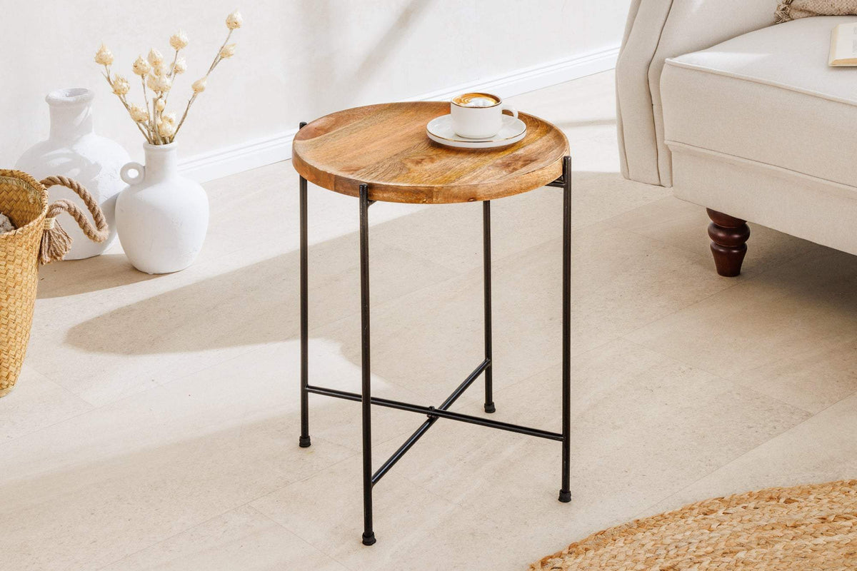 TRAYFUL mangófa lerakóasztal levehető tálcával