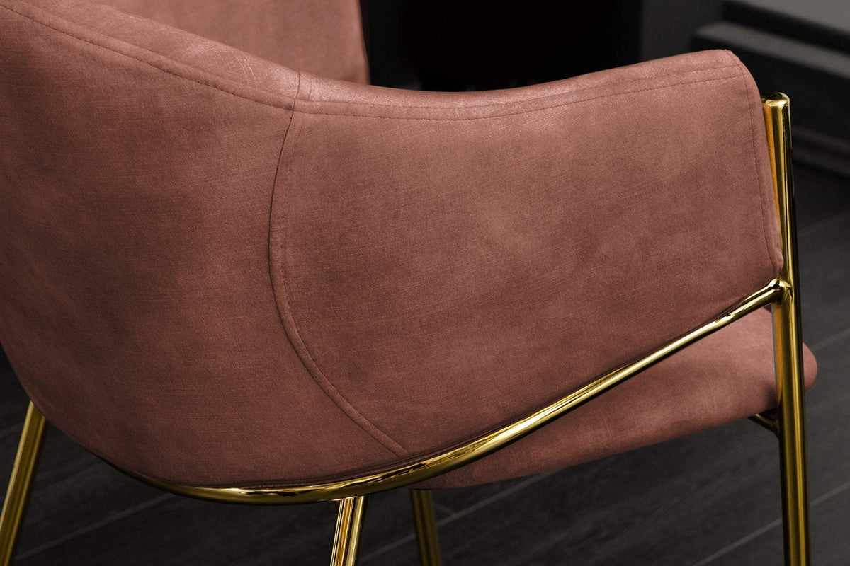 NOBLESSE rózsaszín bársony szék