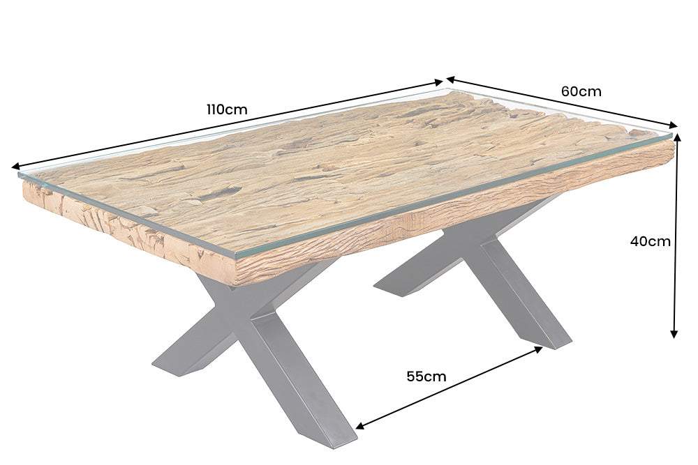 BARRACUDA barna tikfa dohányzóasztal