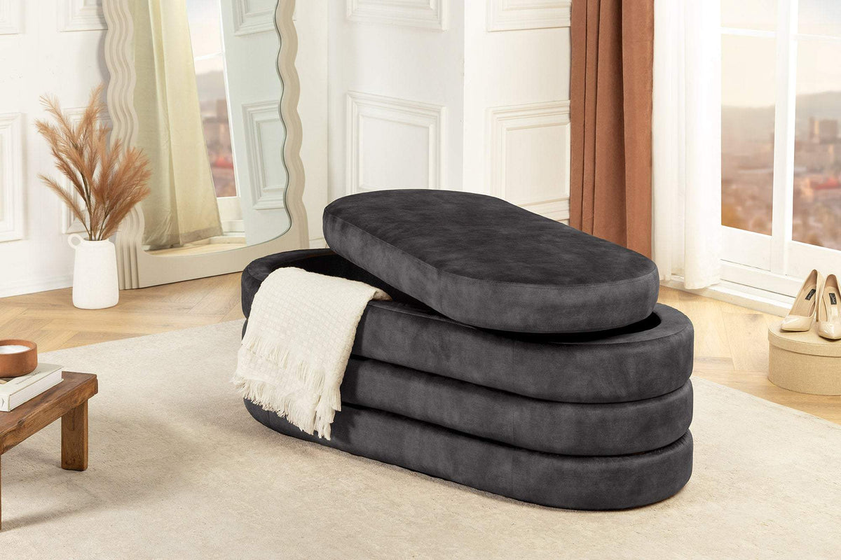 VOQUE szürke bársony ülőpad