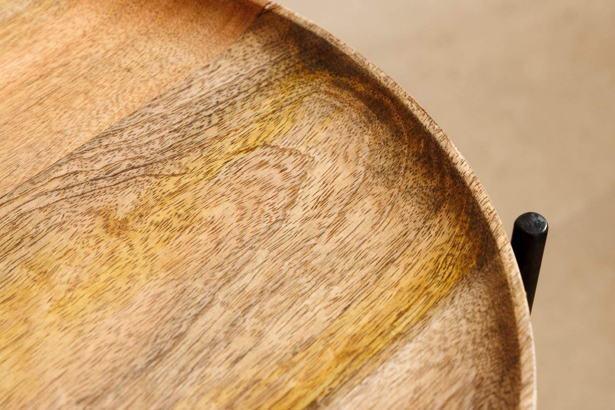 TRAYFUL mangófa lerakóasztal levehető tálcával