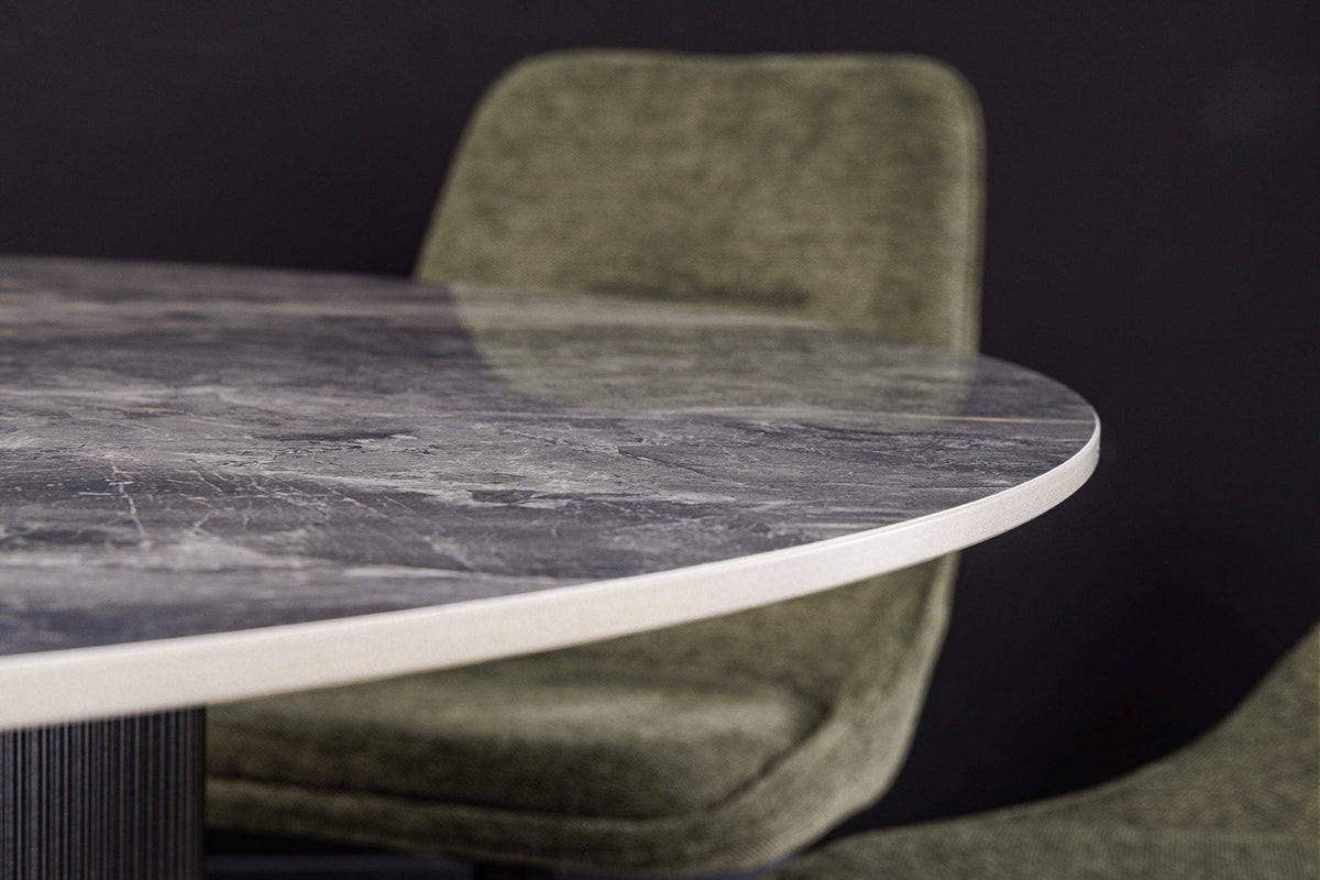 UNIQUE szürke kerámia kerek étkezőasztal 120 cm