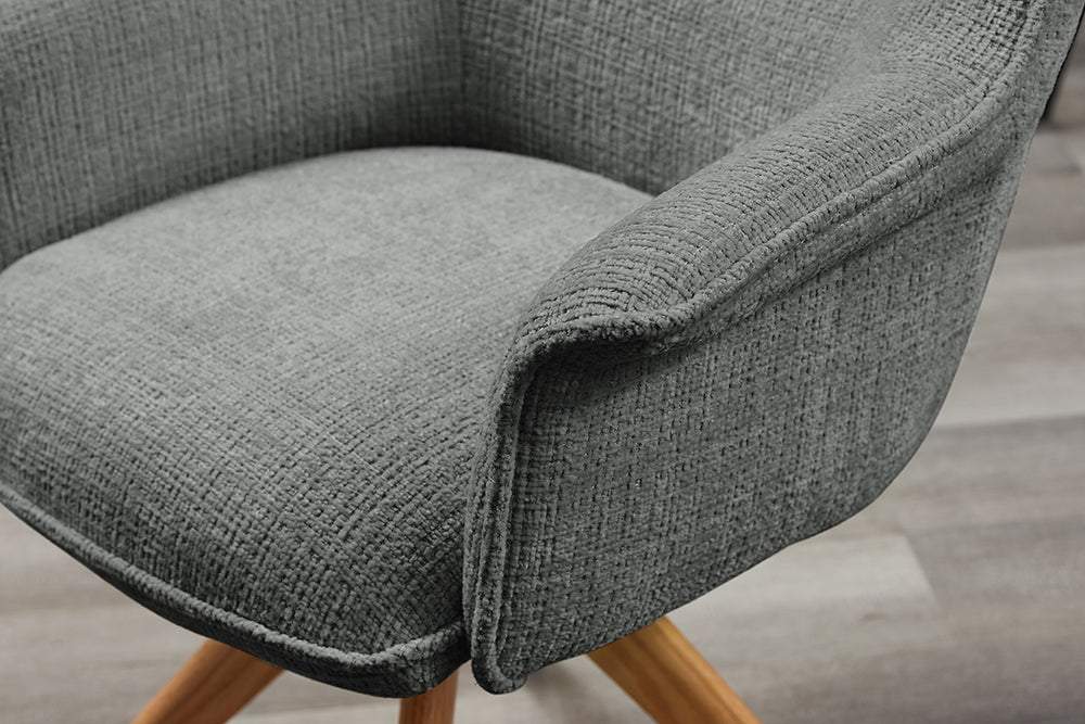 LE GRAND szürke polyester zsenília forgószék