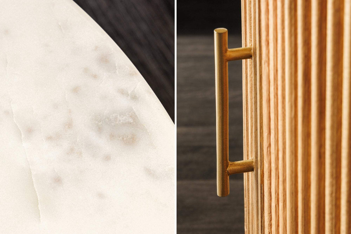 TRES CHIC fehér márvány dohányzóasztal