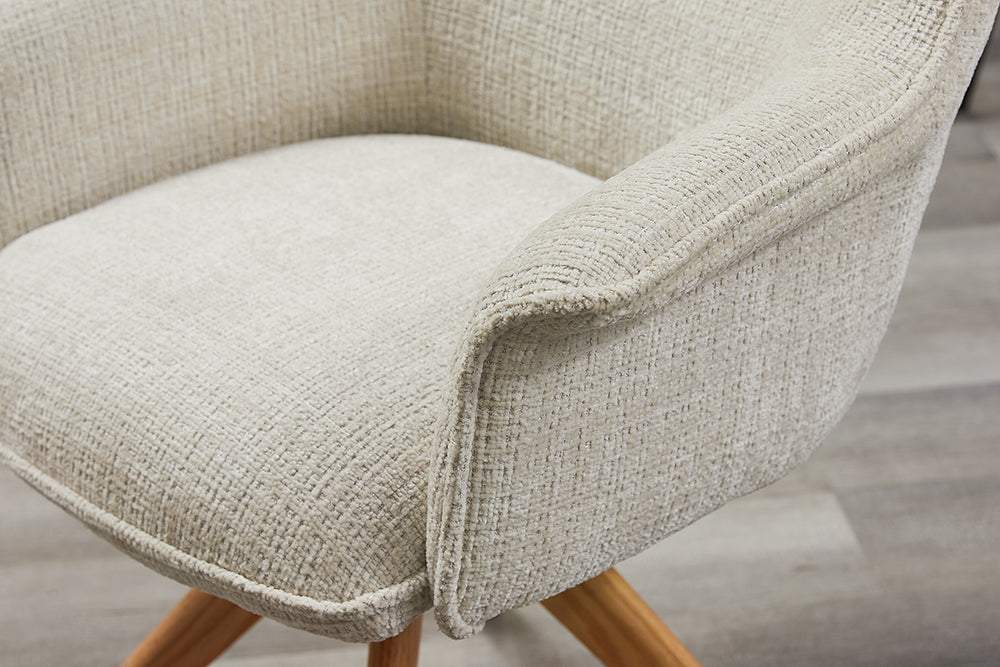 LE GRAND bézs polyester zsenília forgószék