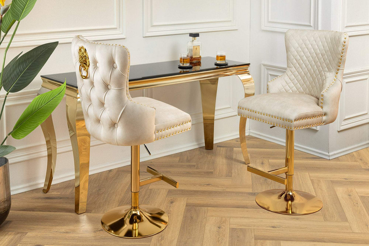 CASTLE bézs bársony bárszék