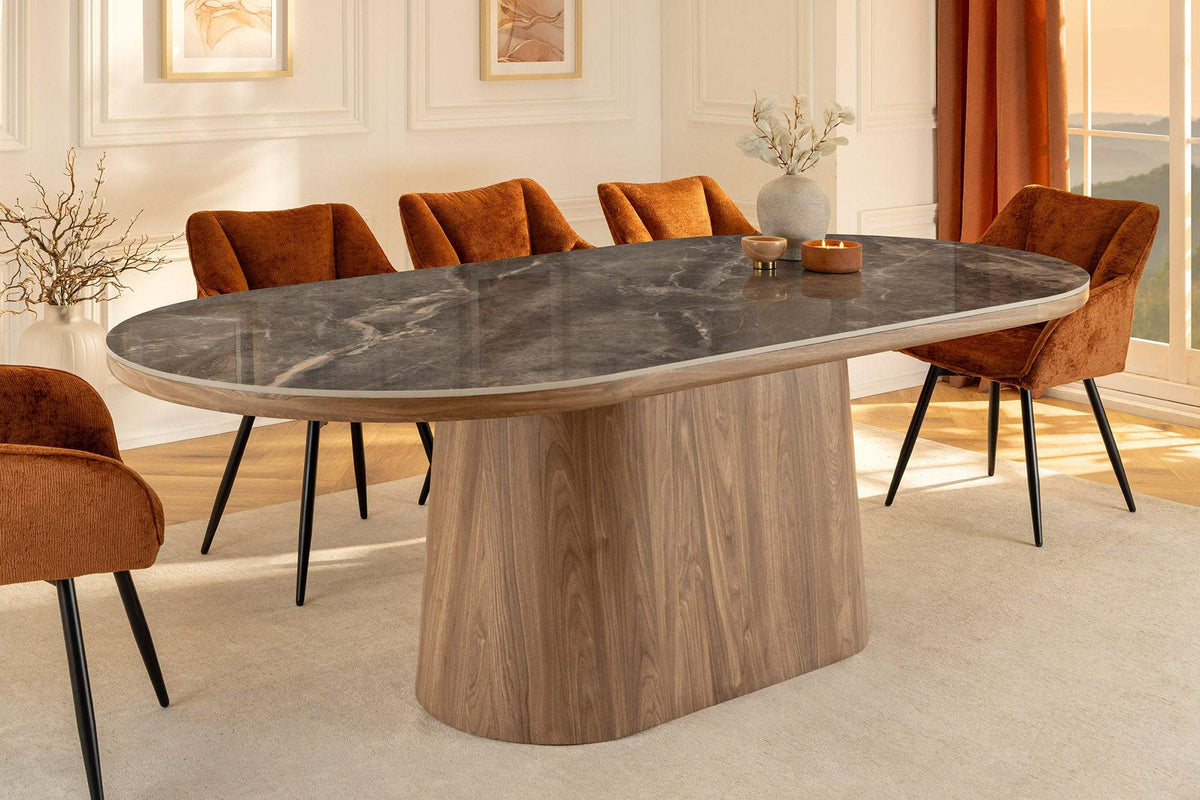 UNIQUE szürke kerámia étkezőasztal 200 cm