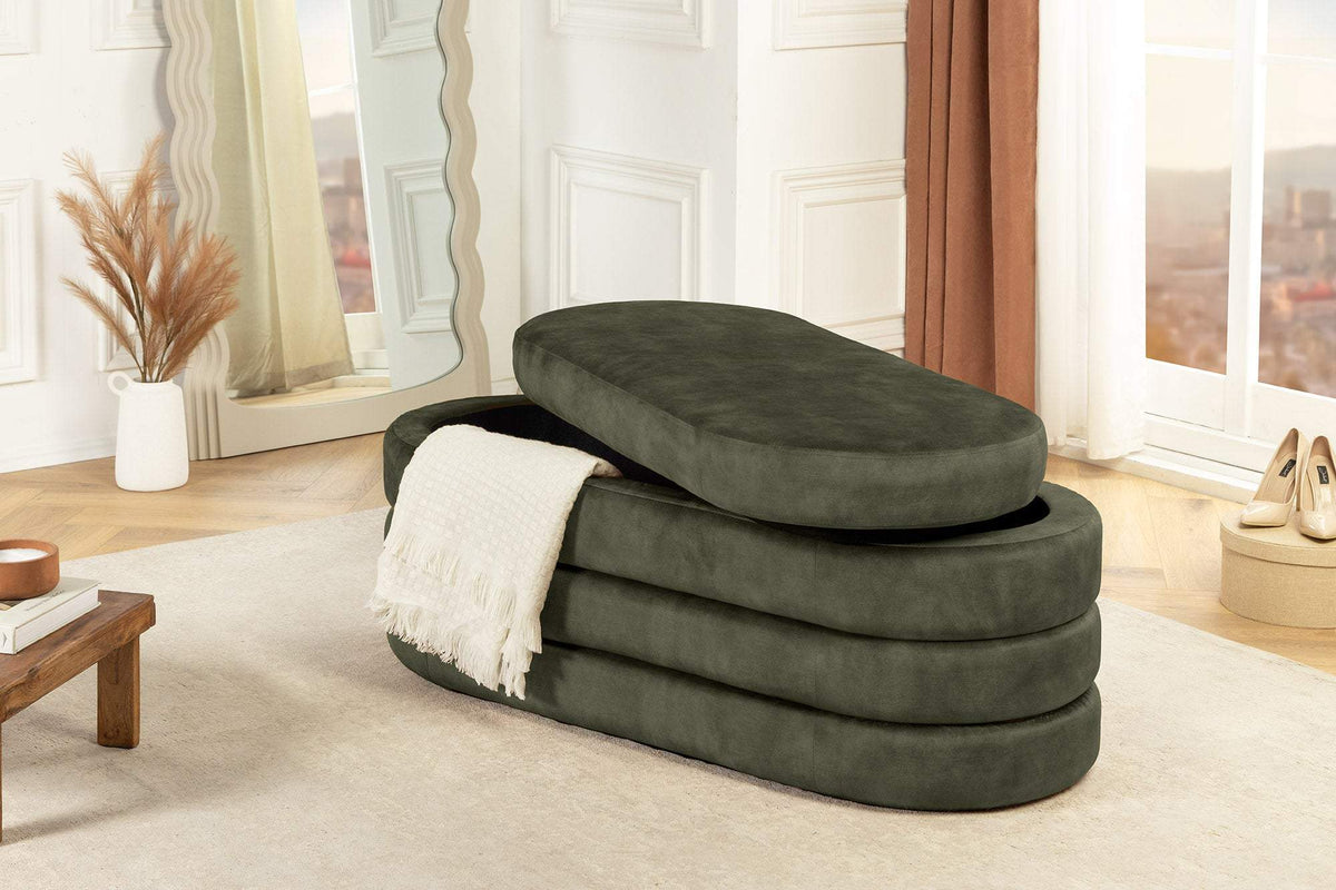 VOQUE zöld bársony ülőpad