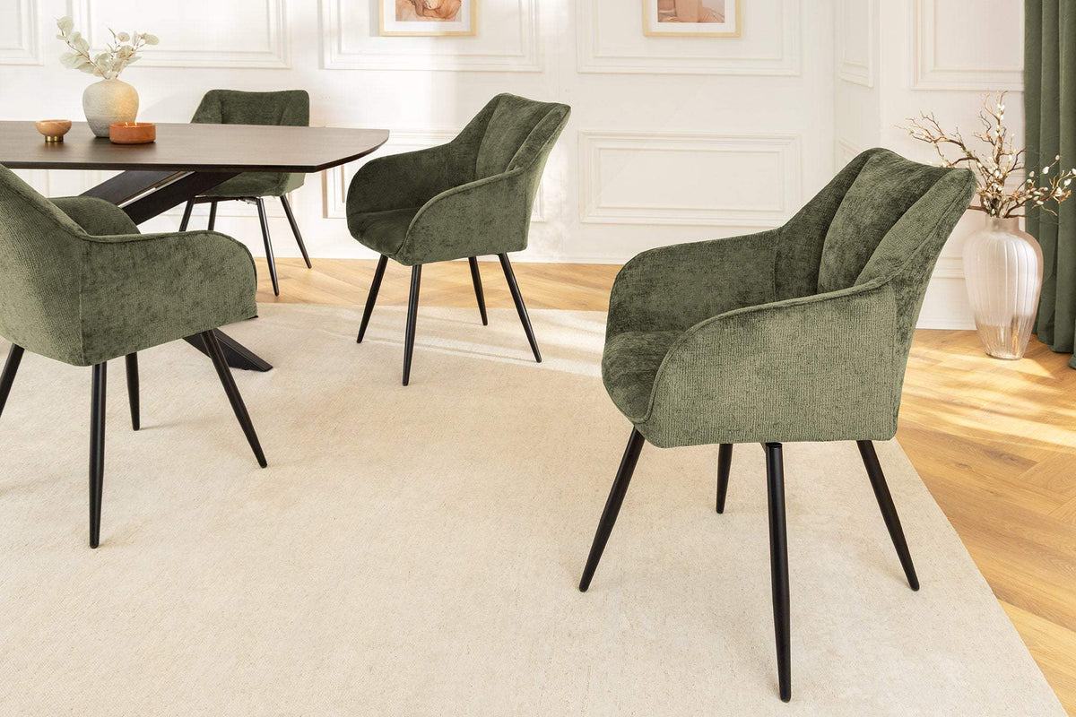 AVIGNON zöld polyester zsenília forgószék