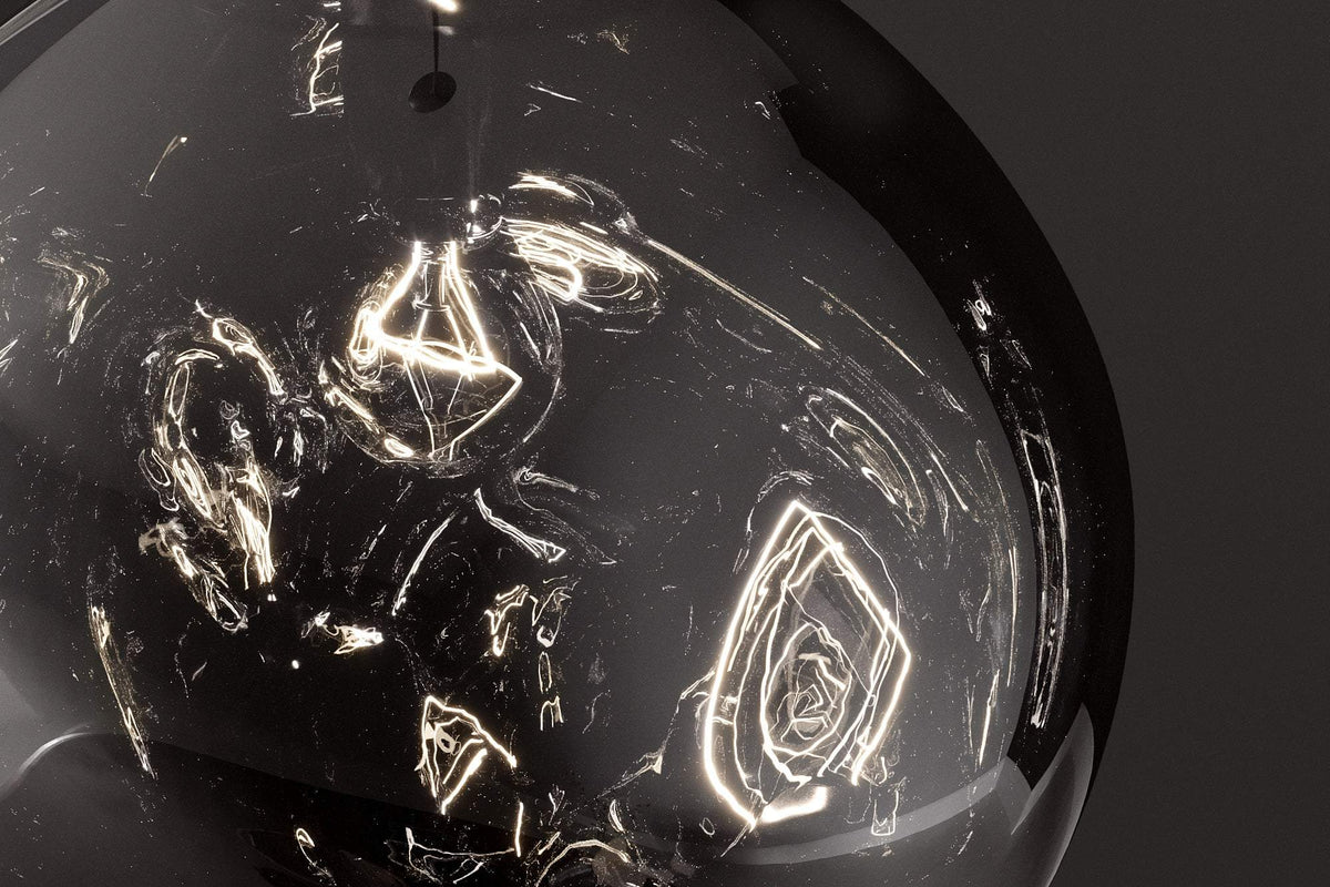 LIQUID DIAMOND fekete üveg függőlámpa 35 cm