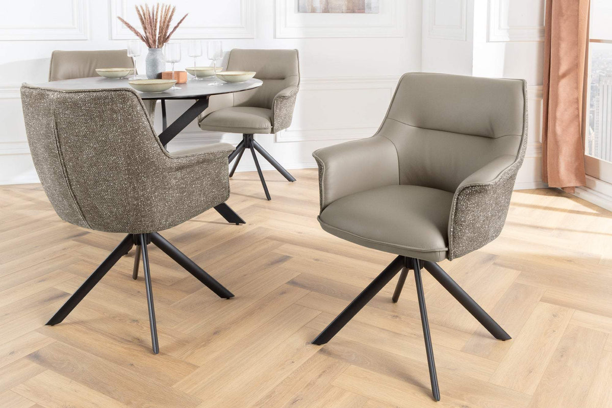 LE GRAND taupe bőr forgószék