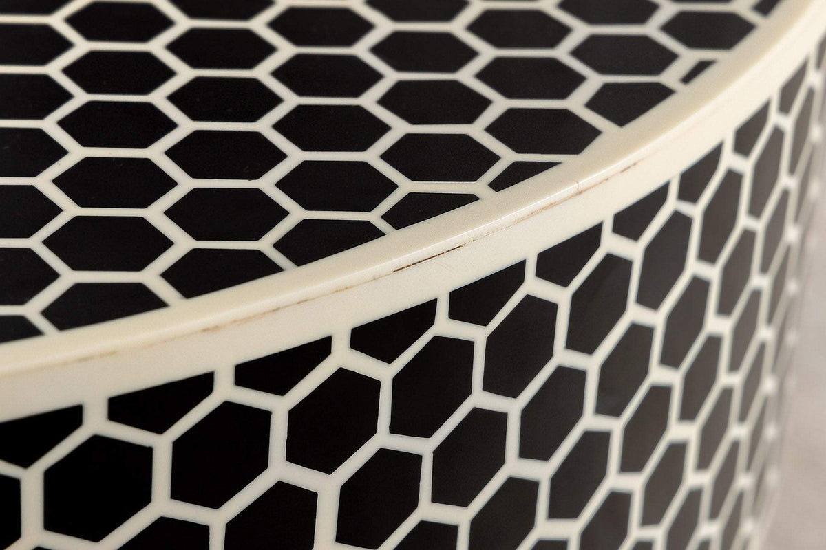 HARMONY NATURE fekete polirezin dohányzóasztal