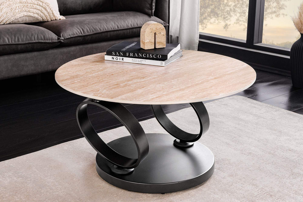 DANCING RINGS barna kerámia dohányzóasztal