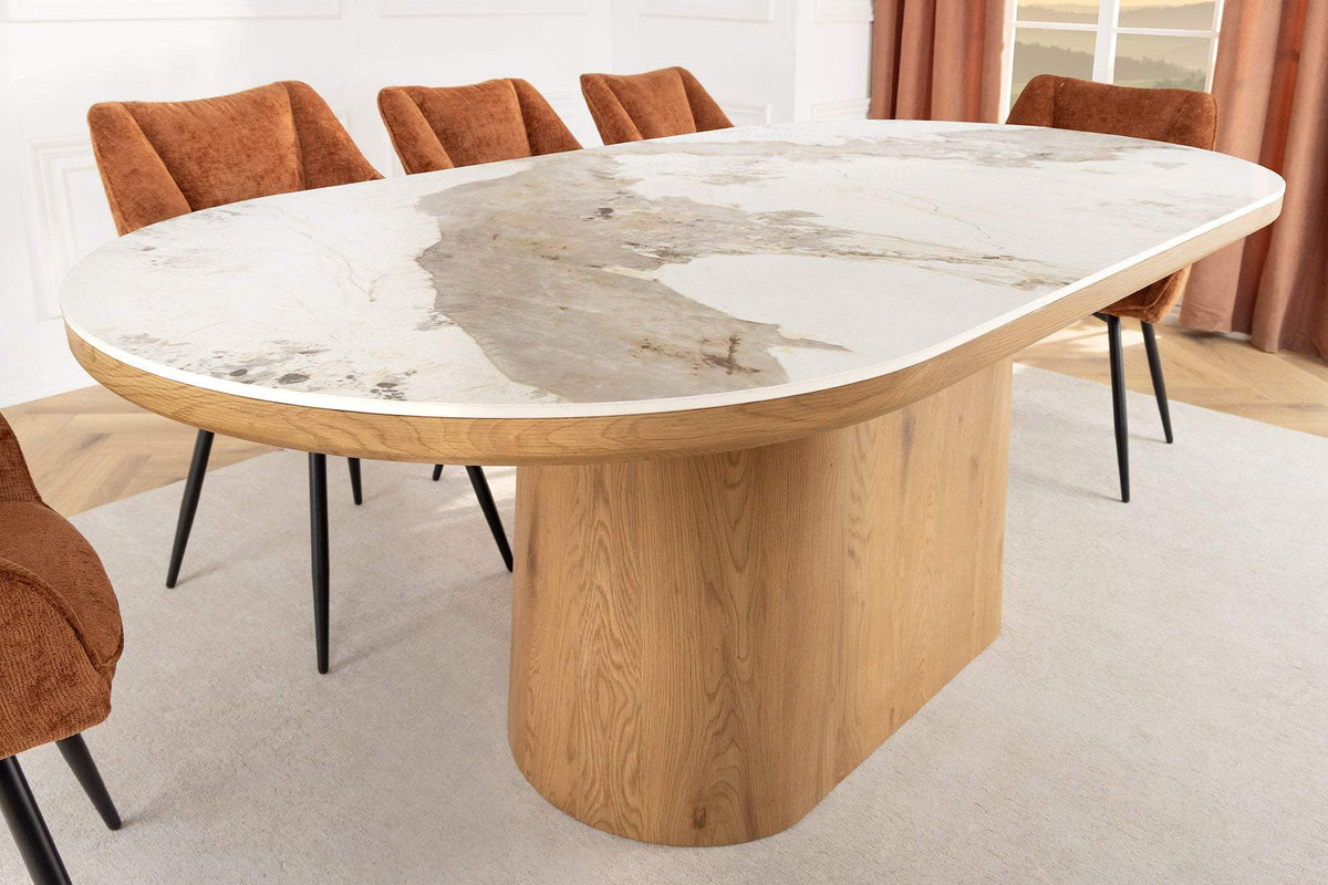 UNIQUE fehér kerámia étkezőasztal 200 cm