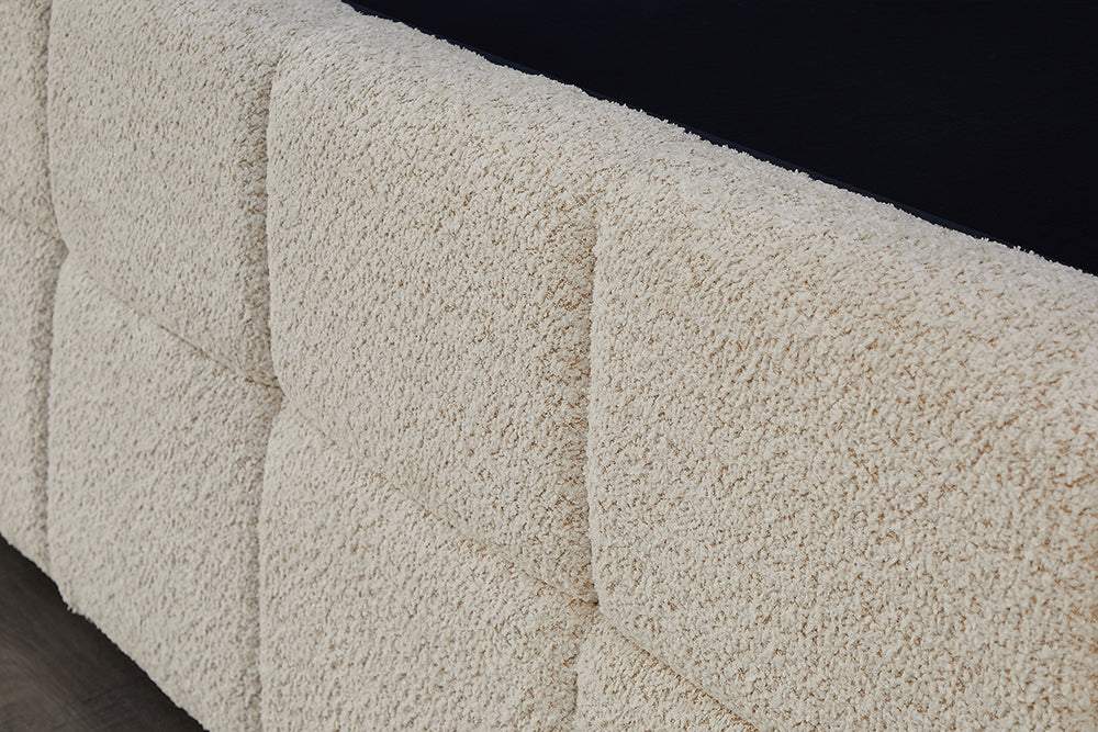 PRESTIGE bézs buklé ágy 180x200 cm