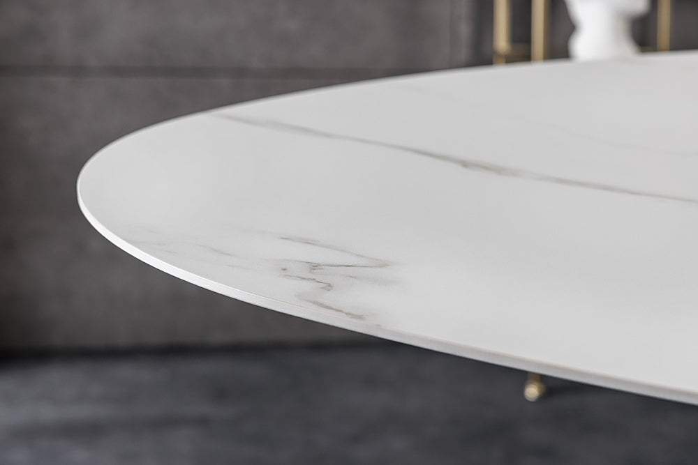 SCULPTURE fehér kerámia étkezőasztal 280 cm