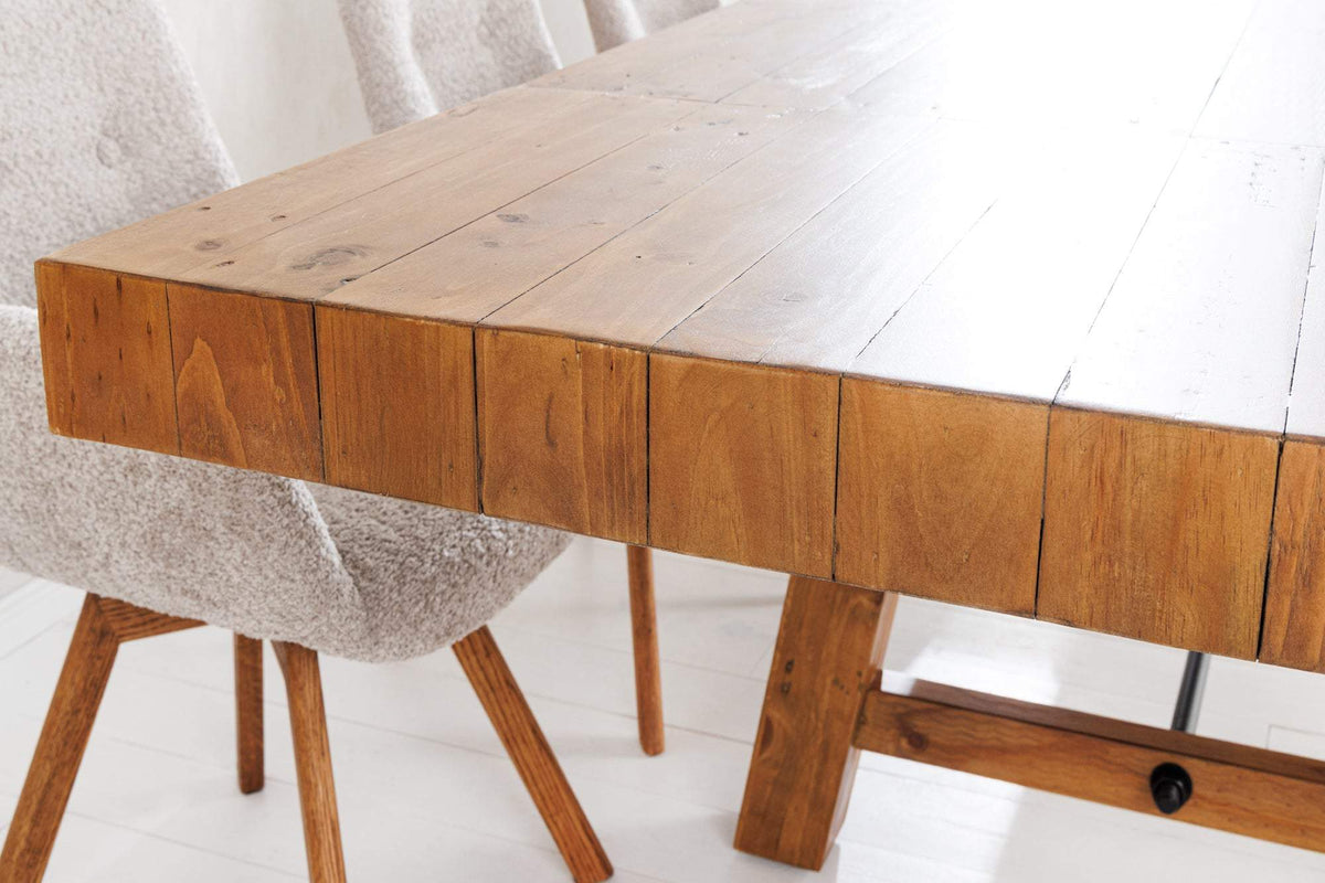 FINCA barna fenyőfa étkezőasztal 300-400 cm